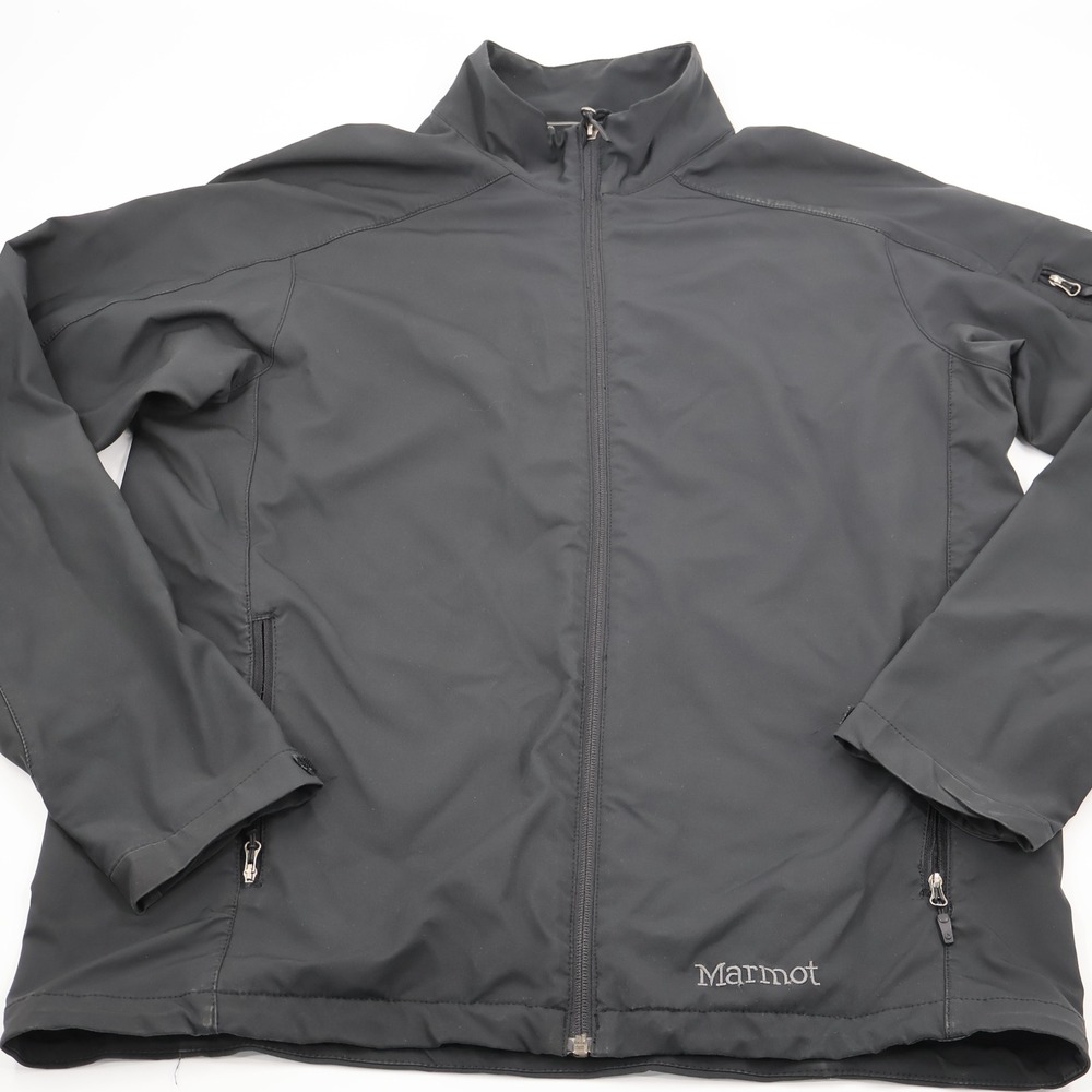 Marmot Softshell Jacket Mens Large Black Full Zip Salesforce Corporate Logo